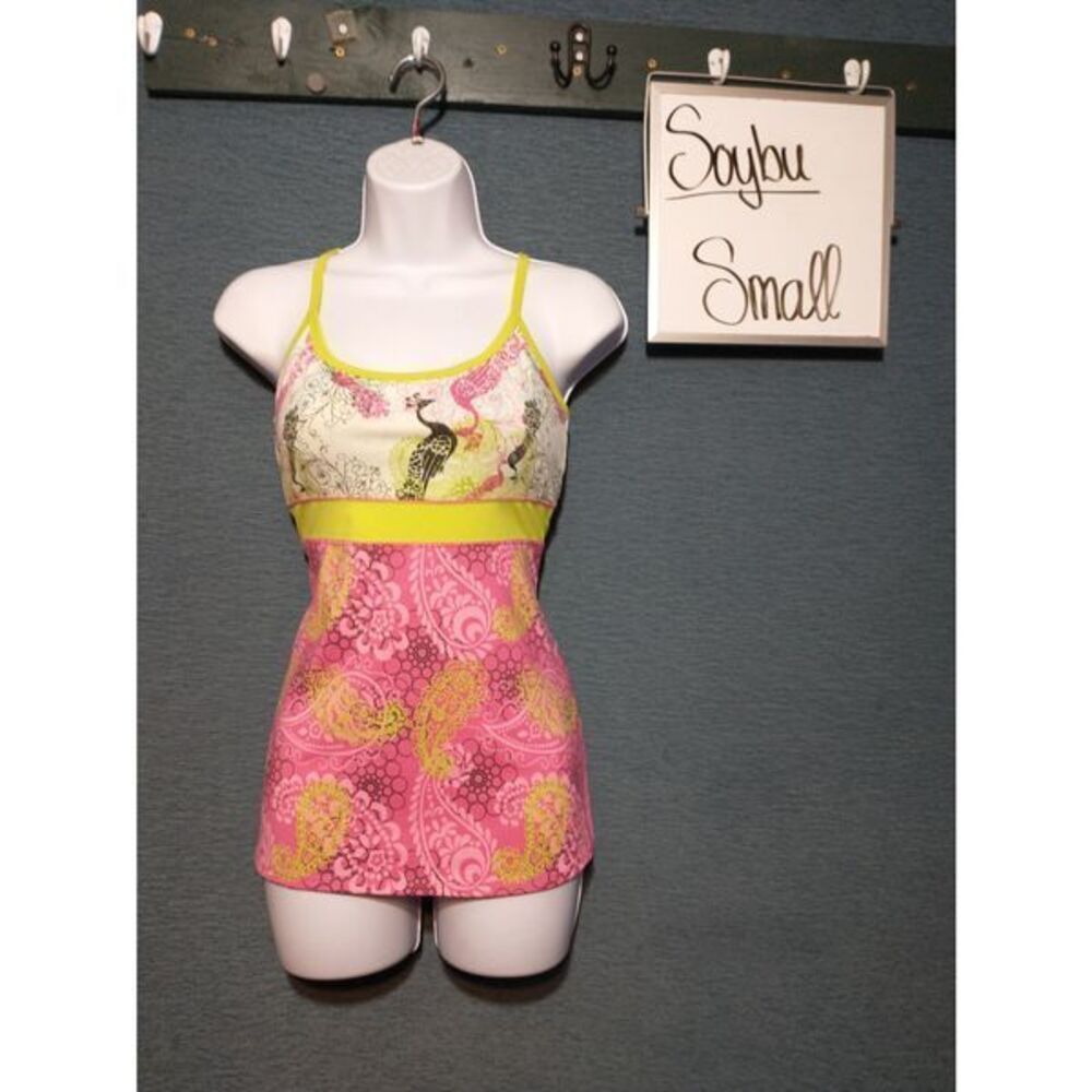 Soybu Pink and Yellow Paisley Tank Top